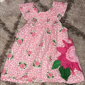 Mud Pie Pink and Green Baby Dress